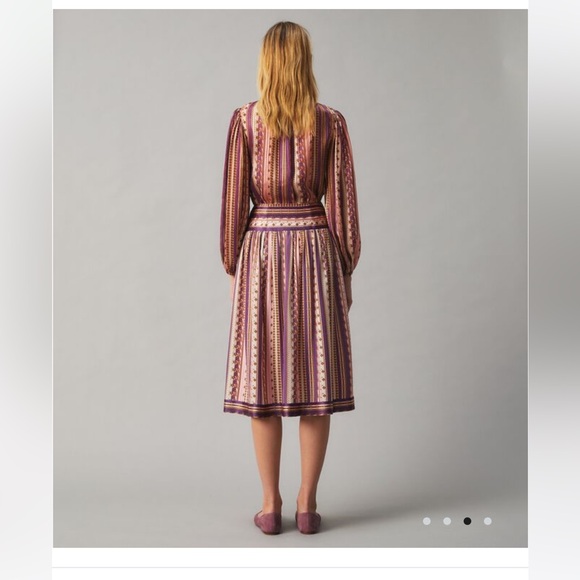 Tory Burch Silk Burnt Pleated Skirt - Picture 4 of 10